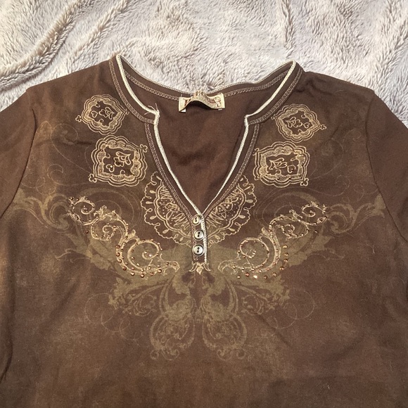 Brown Y2K Fairycore Earthy Top - Picture 2 of 4